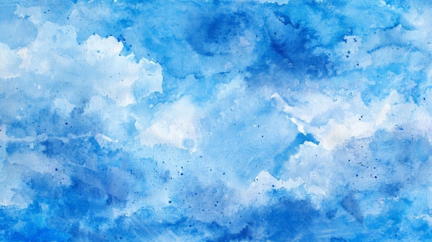 Blue sky watercolor background texture paper