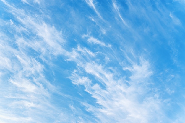 Blue sky and white cirrus clouds.