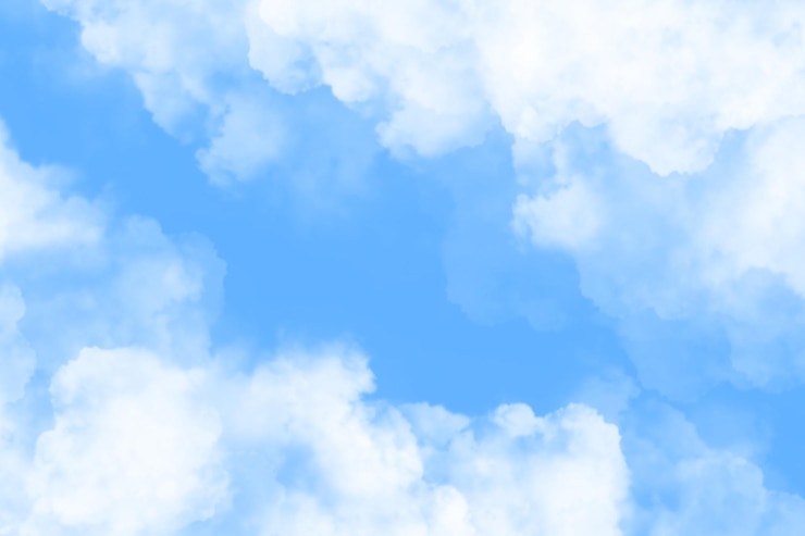 Photo 青空と白い雲の背景