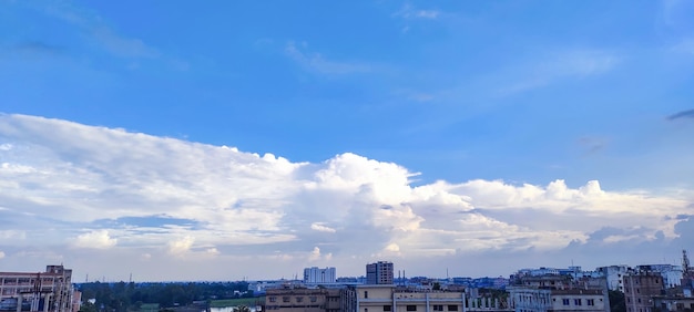 Blue sky and white cloud clear summer view a large white cloud is in the sky a blue sky with cloud