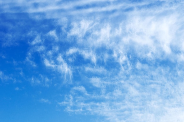 Blue sky and white clouds background Beautiful clear cloudy in sunlight calm season