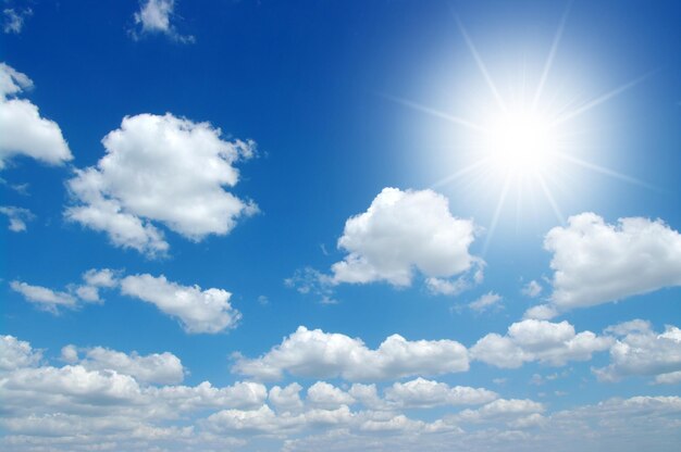 Blue sky and white clouds background