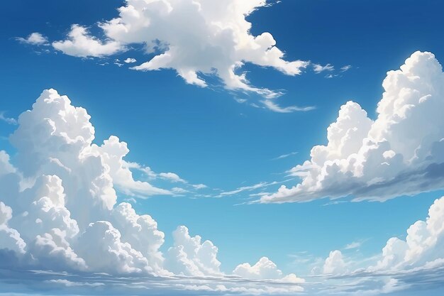 青い空と白い雲の旗の背景