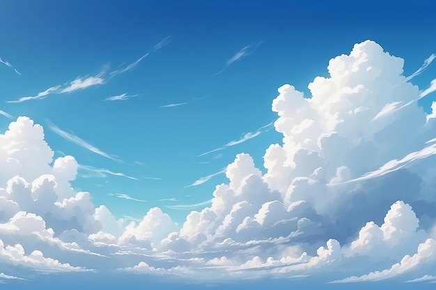 Photo blue sky and white clouds banner background