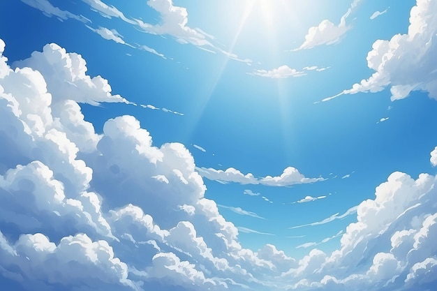 Photo blue sky and white clouds banner background