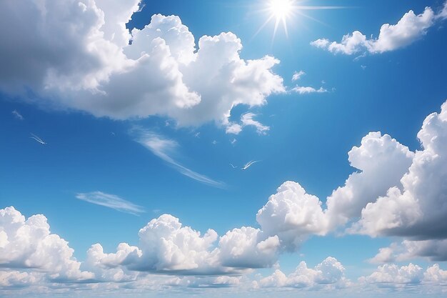 Photo blue sky and white clouds banner background