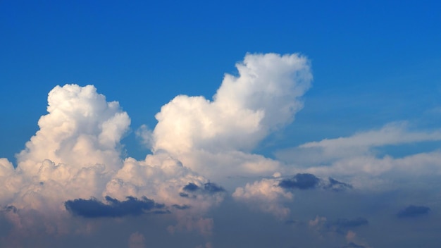 Blue sky and white clouds over the city in good weather summer day