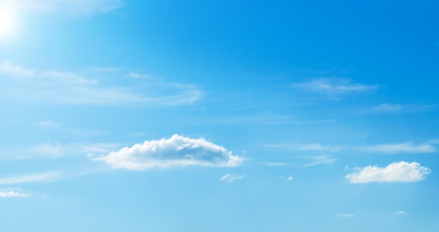 Blue sky and white clouds on a clear day