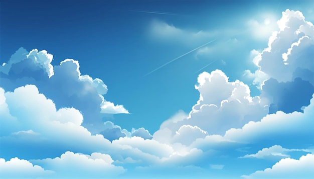 Blue sky white clouds pure sky material backgroundGenerative AI