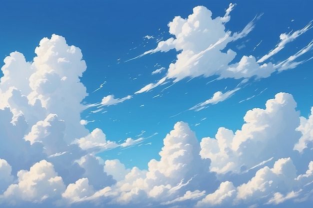 Blue Sky White Clouds Splashes Of Background