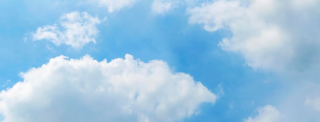 Blue sky and white clouds with sunlightBlue sky and floating clouds