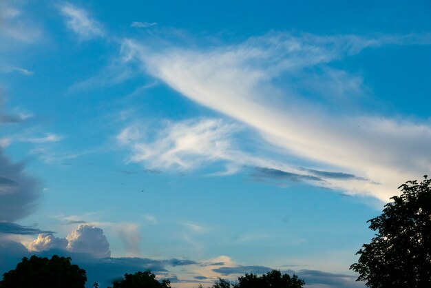 Blue sky with cloud closeup