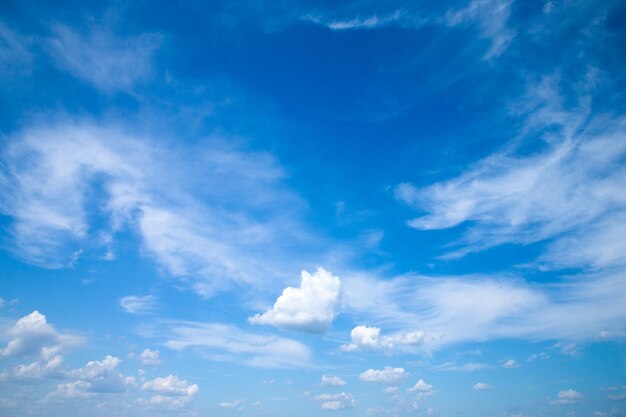 雲のクローズアップと青い空