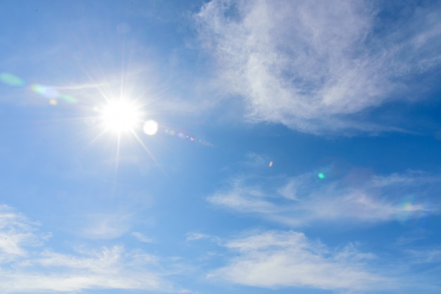 Photo blue sky with cloud in the morning