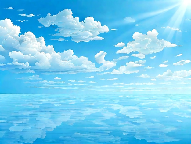 blue sky with clouds AI_Generated