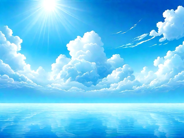 blue sky with clouds AI_Generated