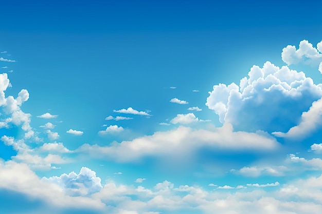 Blue sky with clouds background. AI generated