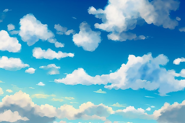 Blue sky with clouds background. AI generated