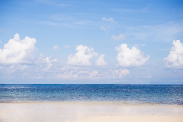 blue sky with clouds on the beach summer background.