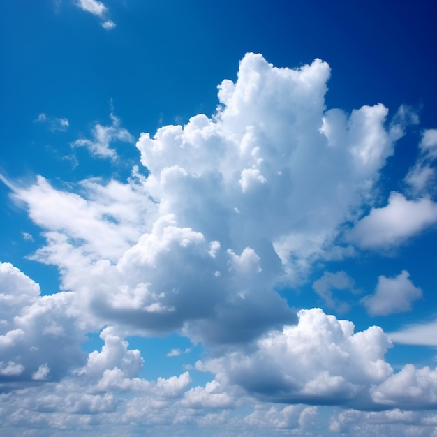 Photo a blue sky with clouds and a blue sky with a few clouds