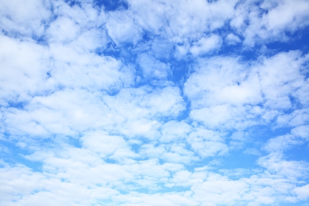 Blue sky with clouds close-up