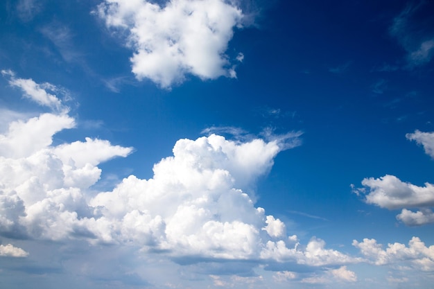 Blue sky with clouds closeup