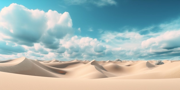 A blue sky with clouds over the desert