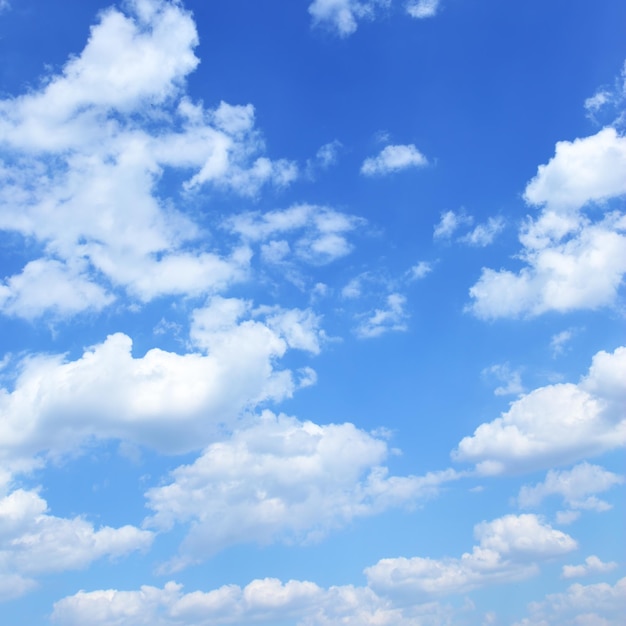 Blue sky with clouds, may be used as background