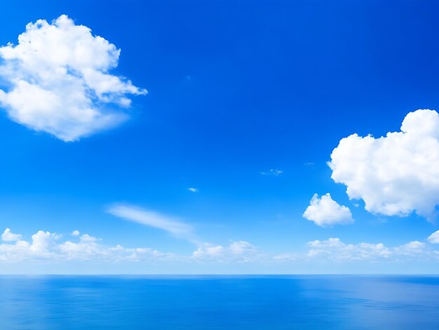 Blue sky with clouds over the sea