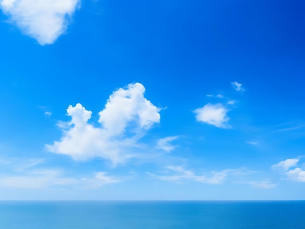 Blue sky with clouds over the sea