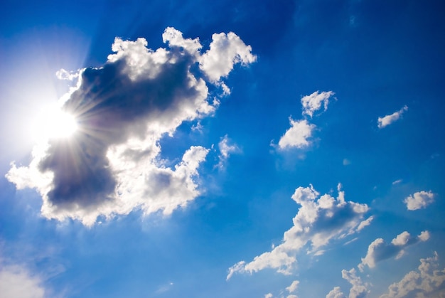 雲と太陽と青い空