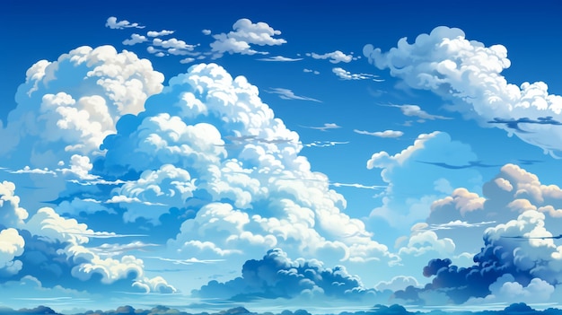 Blue sky with clouds vector illustration