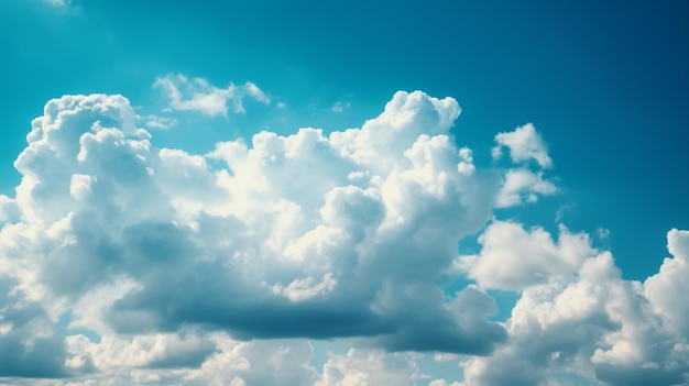 雲のある青い空と真ん中に白い鳥