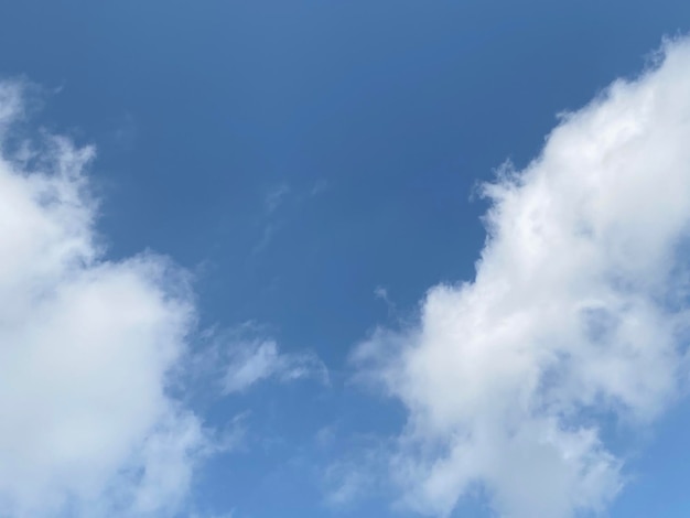 A blue sky with clouds and a white cloud