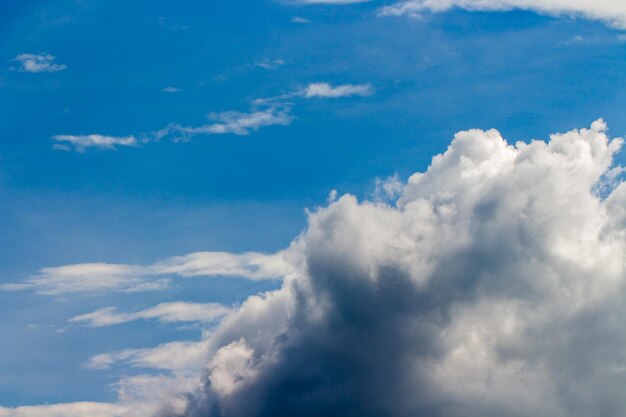 A blue sky with clouds and a white cloud