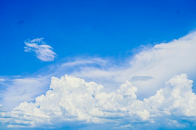 A blue sky with clouds and a white cloud