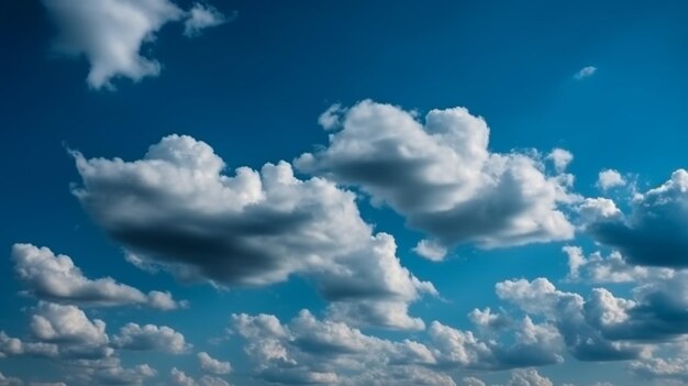 A blue sky with clouds and a white cloud