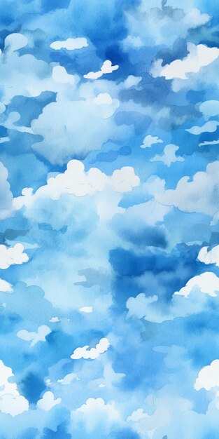 구름과 흰 구름이 있는 푸른 하늘