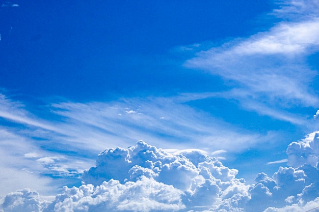 雲のある青い空と白い空