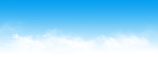 Blue sky with clouds wide background Summer template backdrop