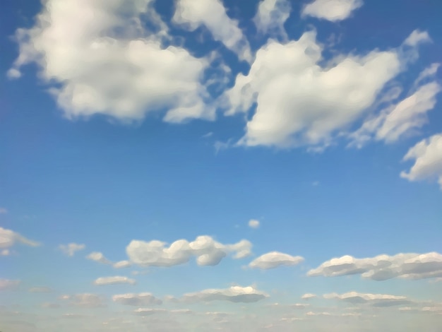 Blue sky with clouds with brush stroke effect