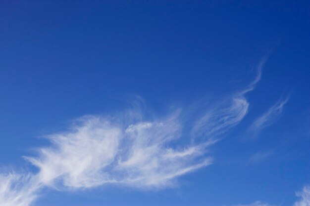 blue sky with curly clouds