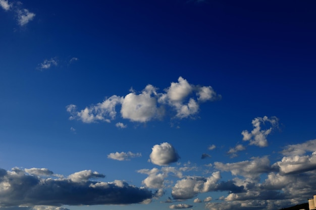 Blue sky with dramatic clouds nature background