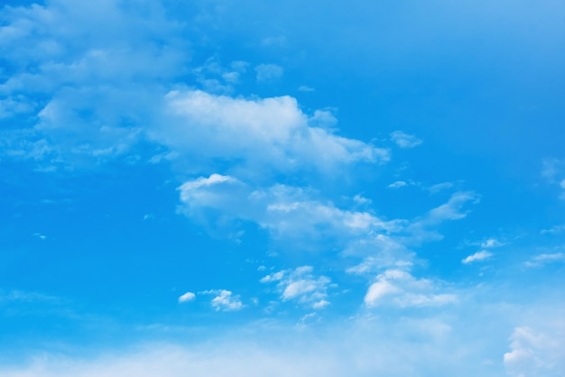 Blue sky with fluffy clouds background image