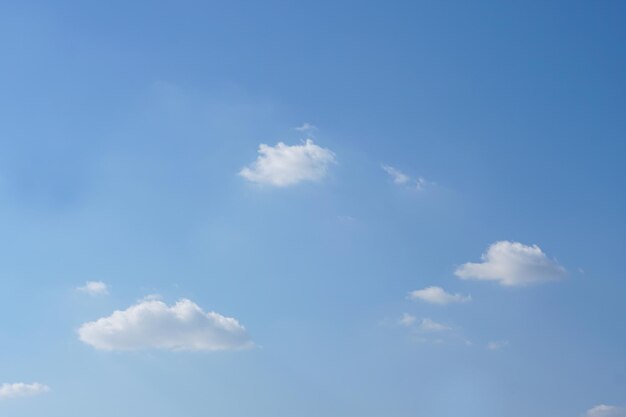 常に形を変えるふわふわの白い雲と青い空