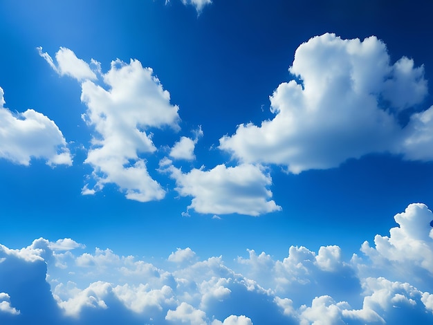 Blue sky with scattered clouds