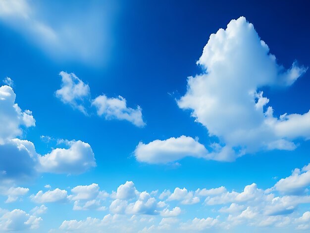 Blue sky with scattered clouds