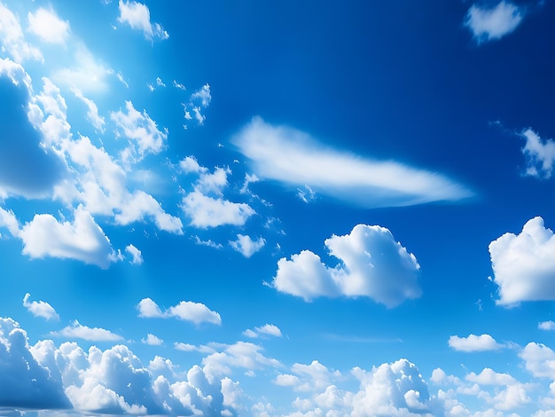 Blue sky with scattered clouds