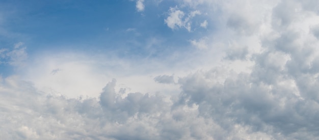 Blue sky with small cumulus clouds on a sunny day