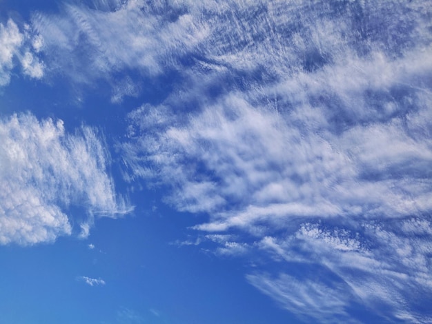 Blue sky with spindrift clouds